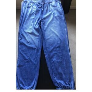 Zyia Active Joggers- XXL- Blue Denim Jeans Pattern With Elastic Waist And Legs